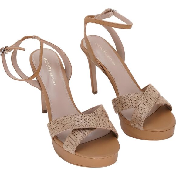 BCBGeneration Niada Woven Ankle Strap Platform Sandal - Women's US 8.5 - Picture 4 of 6